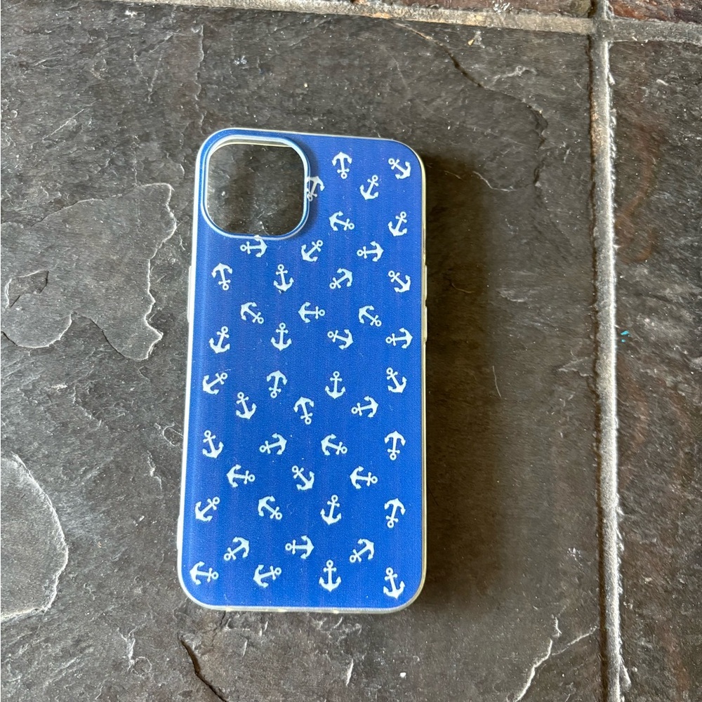 Blue Anchor Pattern Phone Case iPhone 13